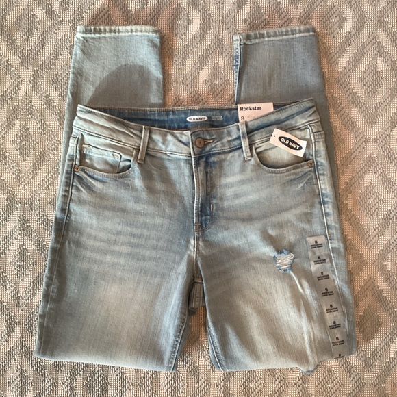 Old Navy Rock Star Distressed Super Skinny Jeans Size 8 NWT - Picture 2 of 13